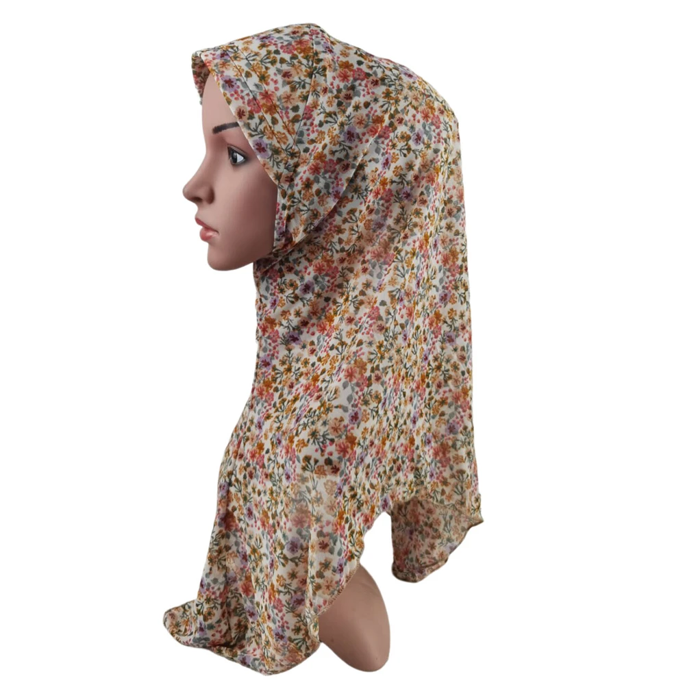 Muslim Women One Piece Hijab Hat Islamic Amira Headscarf Head Wrap Shawl Neck Covers Turban Arab Bandanas Accessories Fashion