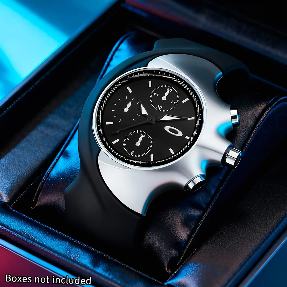 Creative Irregular Dial Men Quartz Watch Casual Silicone Band  Men's Sports Wristwatches Clock Relogio Masculino（Without Box）