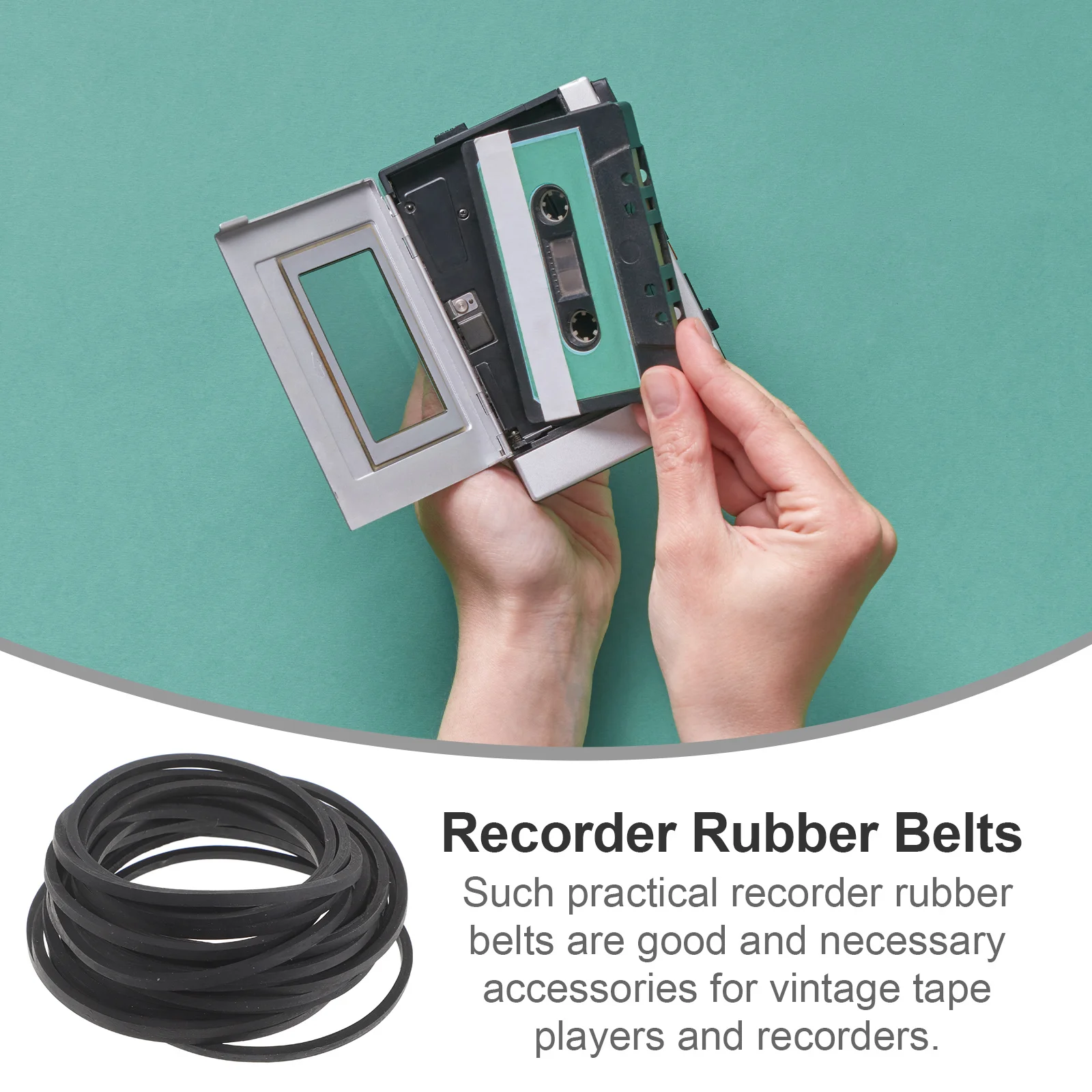 

20Pcs Recorder Rubber Belts Cassette Player Belts Replacement for Video Machines Dvd Drive Tape Recorder Repair