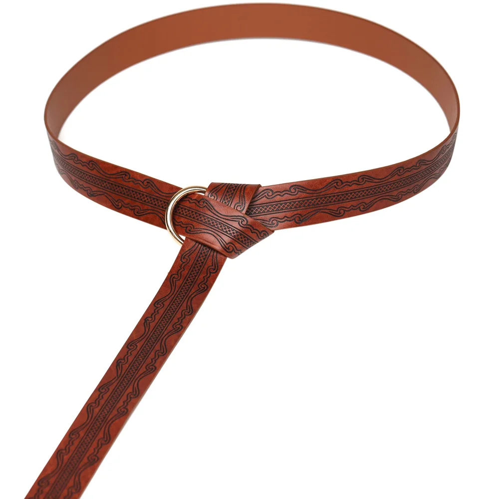Ortaçağ Savaşçıları Bel Halkası korse Larp Kostüm Parçaları Yetişkin Erkekler Için Viking Şövalye Deri Kemer Celtic Toka Düğümlü