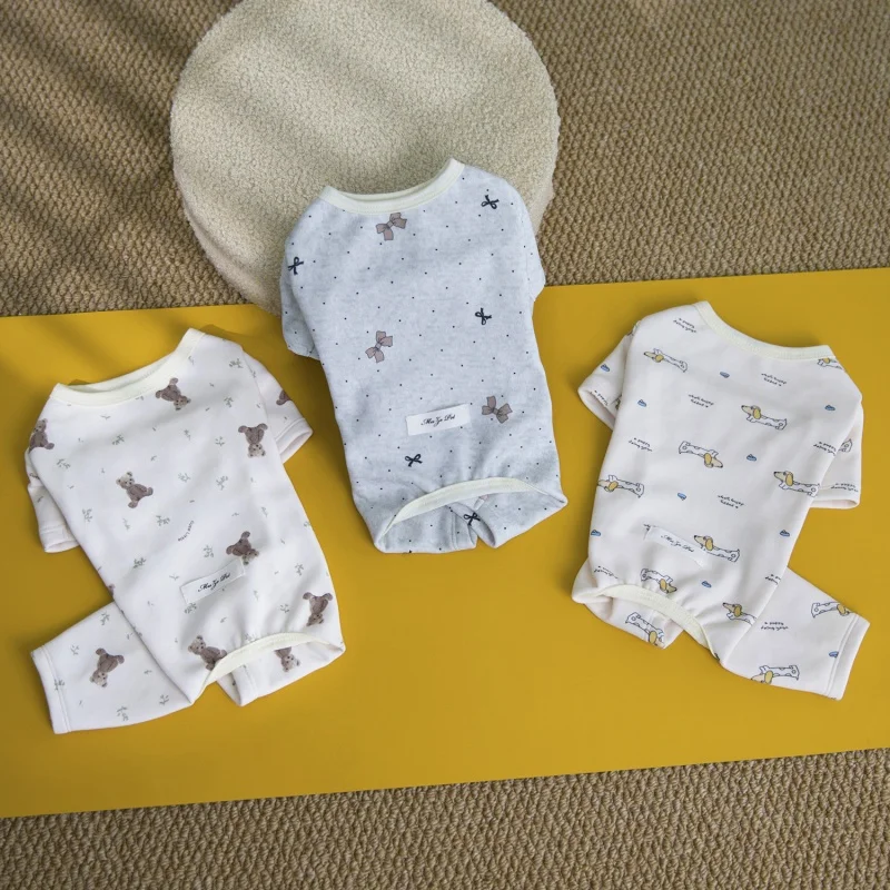Warme Schlafanzüge für kleine und mittelgroße Hunde, Dackel, Mops, bedruckte Hundekleidung, vierbeiniger Hoodie, Hose, Overall, Welpen-Onesie XXL – Detail 9