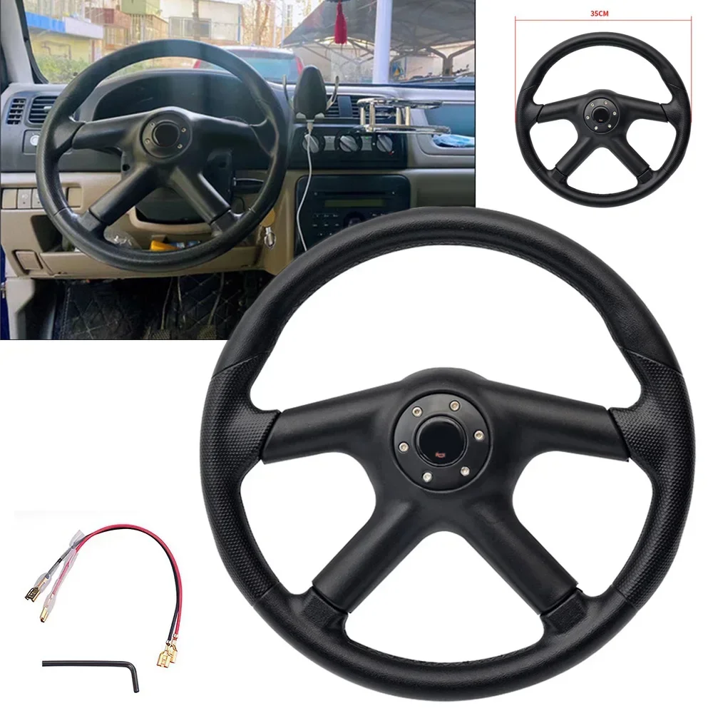 14Inch Drift PU Skidproof Auto Sport Steering Wheels Universal 350mm Racing Steering Wheel With Logo Car Accessories