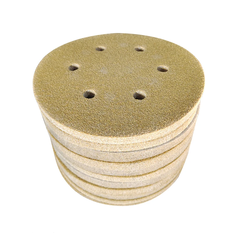 Round self-adhesive sandpaper 6 inch 6 holes flocking sanding putty pneumatic sanding machine 100mm sanding paper 150 pcs