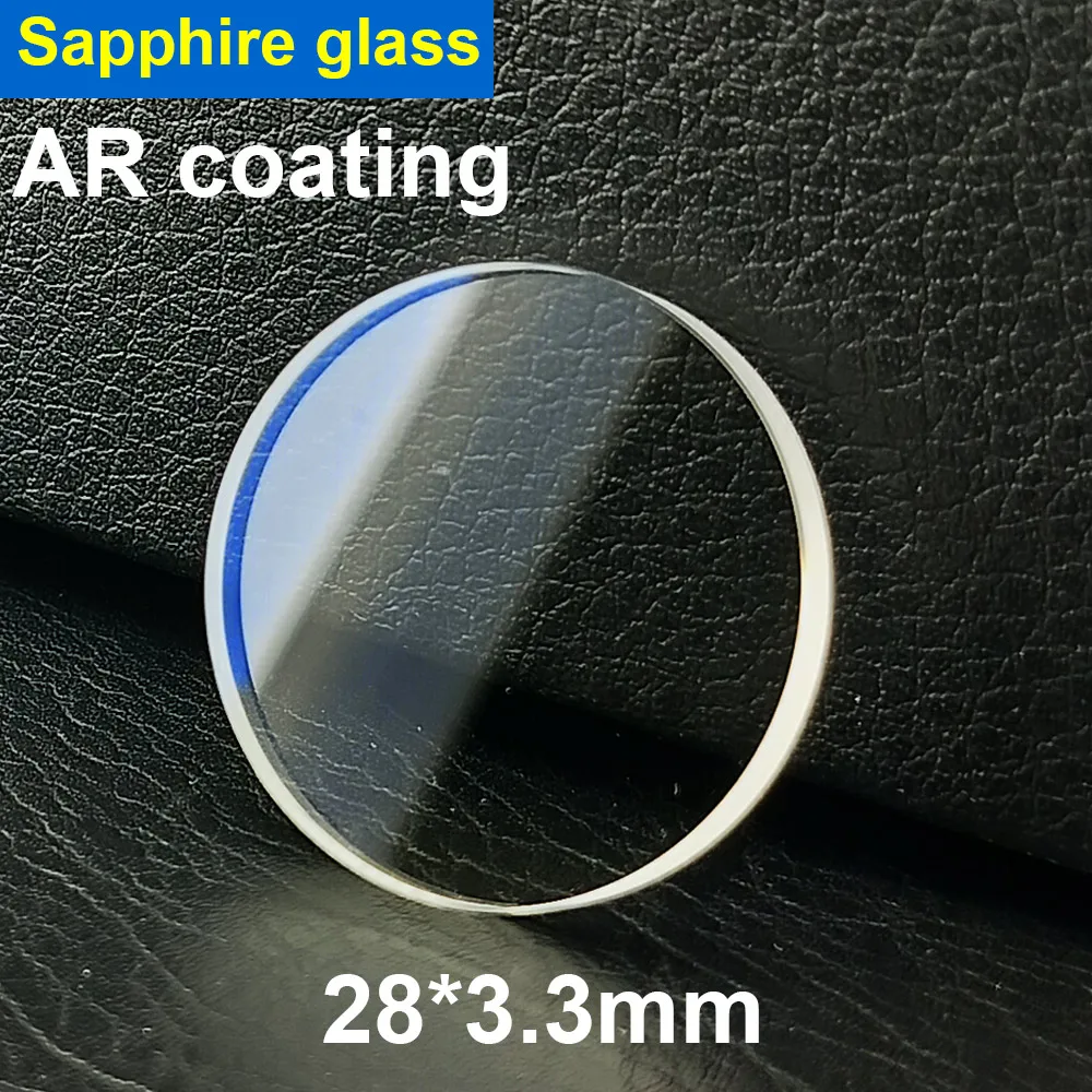 

28*3.3mm Flat Sapphire Crystal AR Coating Blue/Red/Clear Watch Glass Replacement Parts