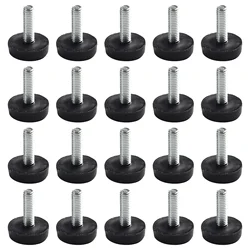 20pcs Screw On Type Leveling Feet Furniture Table Chair Glide Leveler Foot Adjustable M6 Furniture Mat Sofa Bed Floor Protector