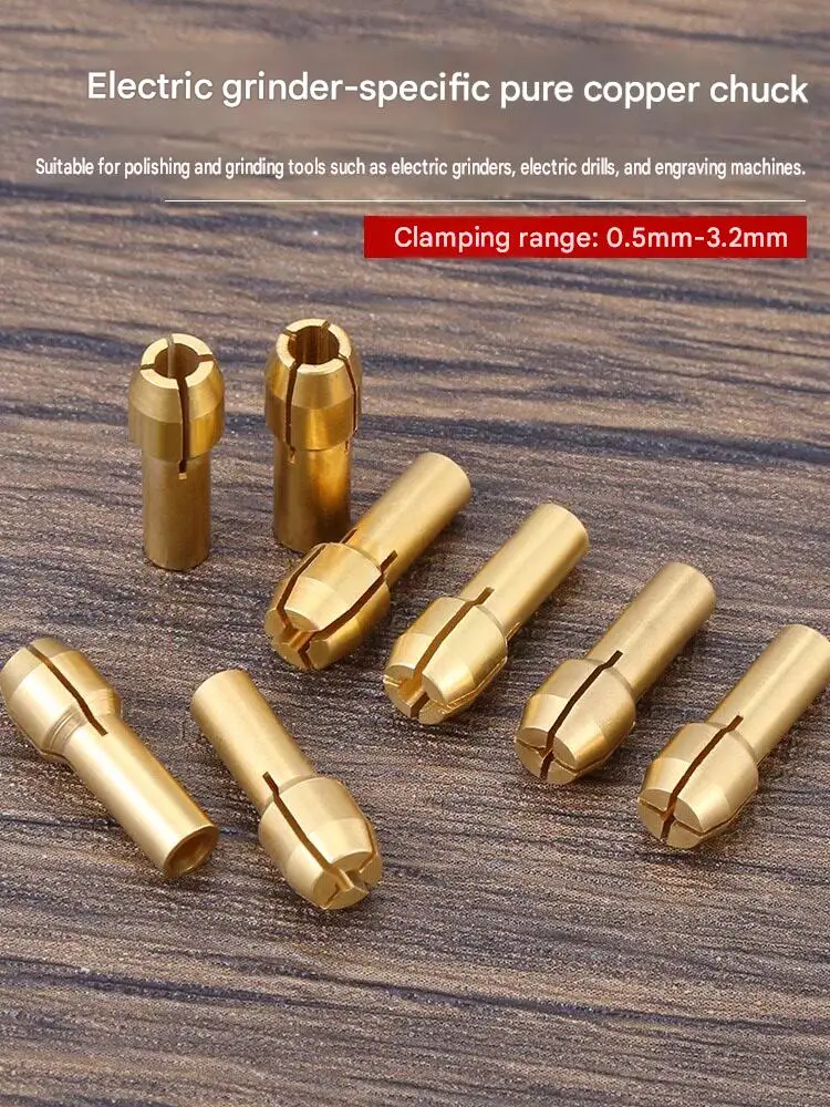 Brass Collet Chuck Kit 4.3mm 4.8mm Shank M7 M8 Nut for Rotary Tool Engraver