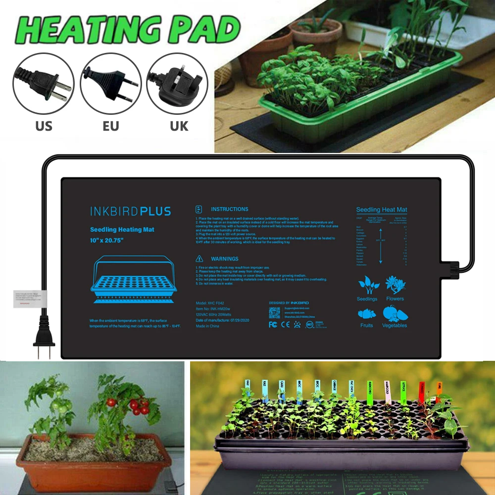 

Waterproof Seedling Heating Mat 20.75x10CM Plant Seed Germination Propagation Clone Starter Pad Garden Gardening Supplies Tools