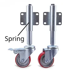 Heavy Duty 4 Inch Furniture Casters with Damping and Gate Spring Wheel, 2 inch 3inch 5inch