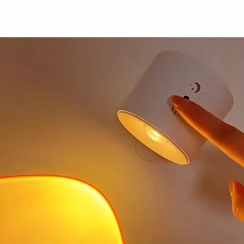 Wire free, hole free magnetic suction bedside wall light, rechargeable induction light, 360 ° rotating small night light YX853IJ