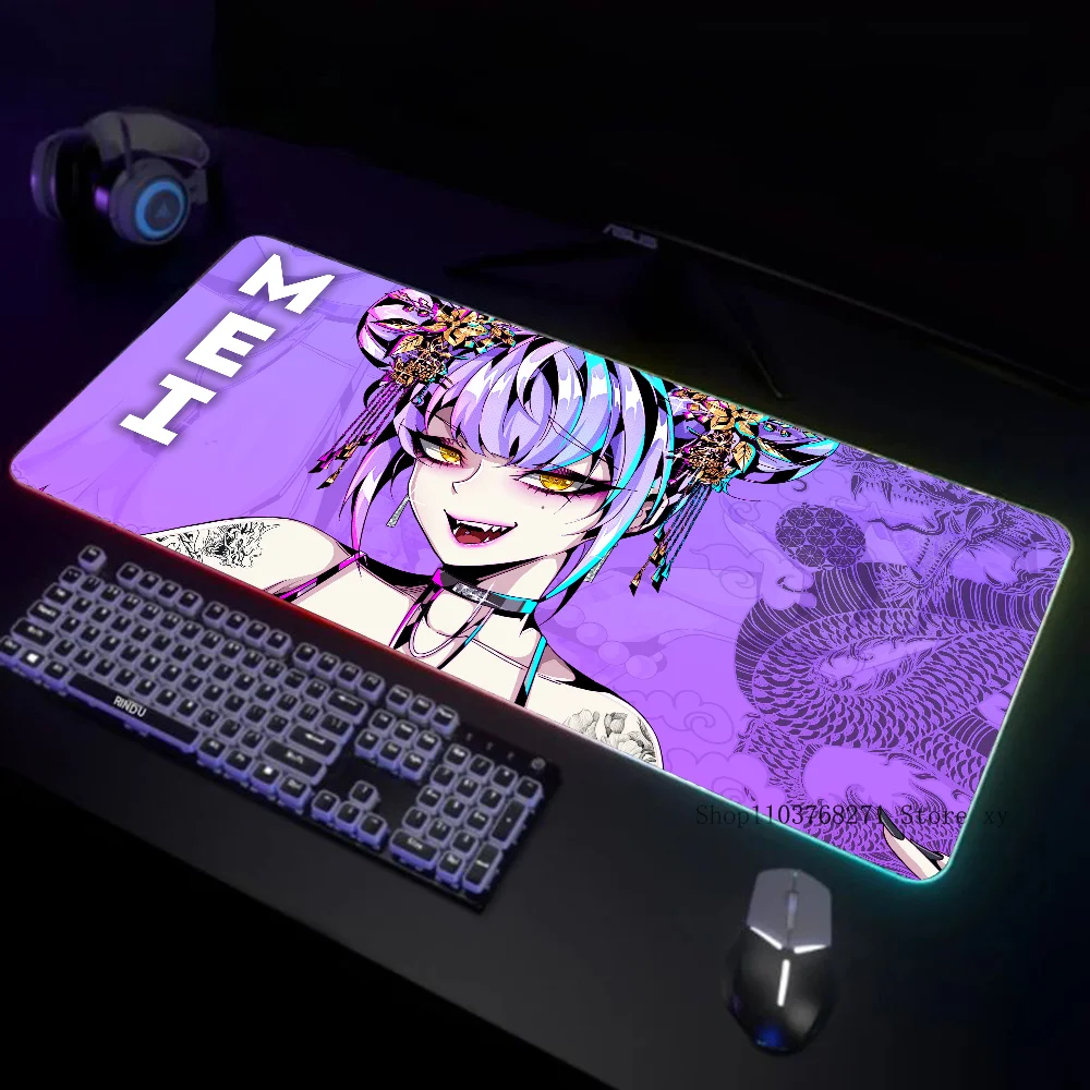 Mei Milkysyrup Collab Mousepad XXL RGB Gaming Mouse Pads HD Negro Accesorios para jugadores LED grande