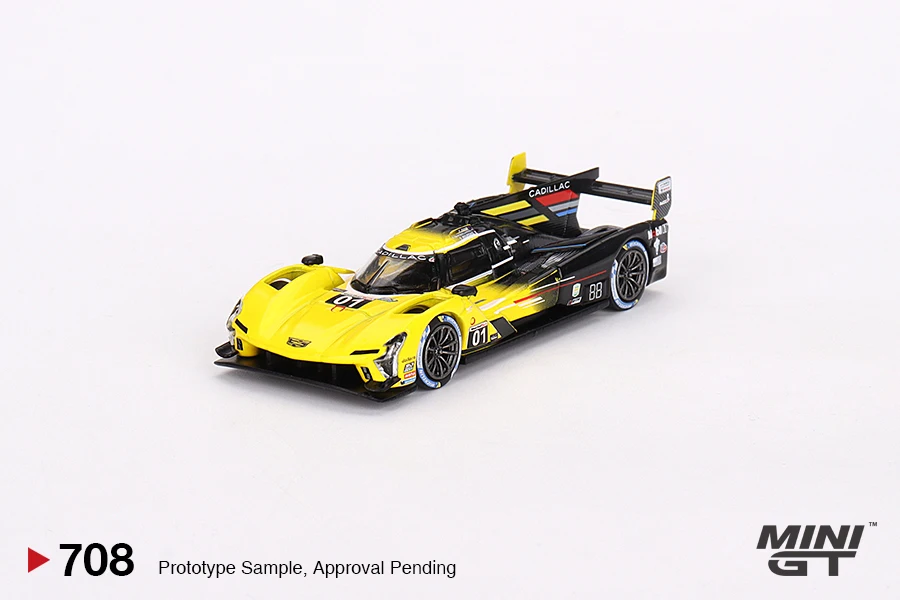 MINIGT 1/64 #708 V-Series.R #01 yellow Die-cast alloy car model collection display gifts