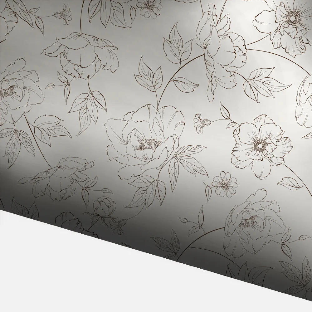 ورق حائط بنقشة زهور عتيقة ، رسم بالتقشير والعصا ، ورق حائط بزهرة الفاوانيا ، ديكور حائط قابل للإزالة ، ورق اتصال ، غرفة نوم وحمام