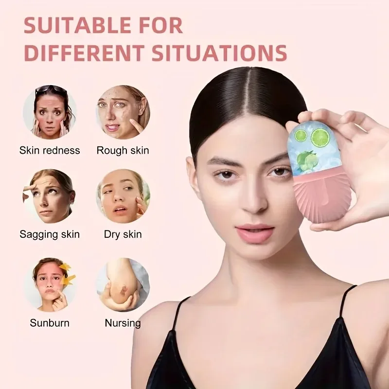 Reusable Ice Face Roller Beauty Tools Ice Facial Rollers Mold Facial MassageSkin Care Tools Contour Leakproof Facial Massager