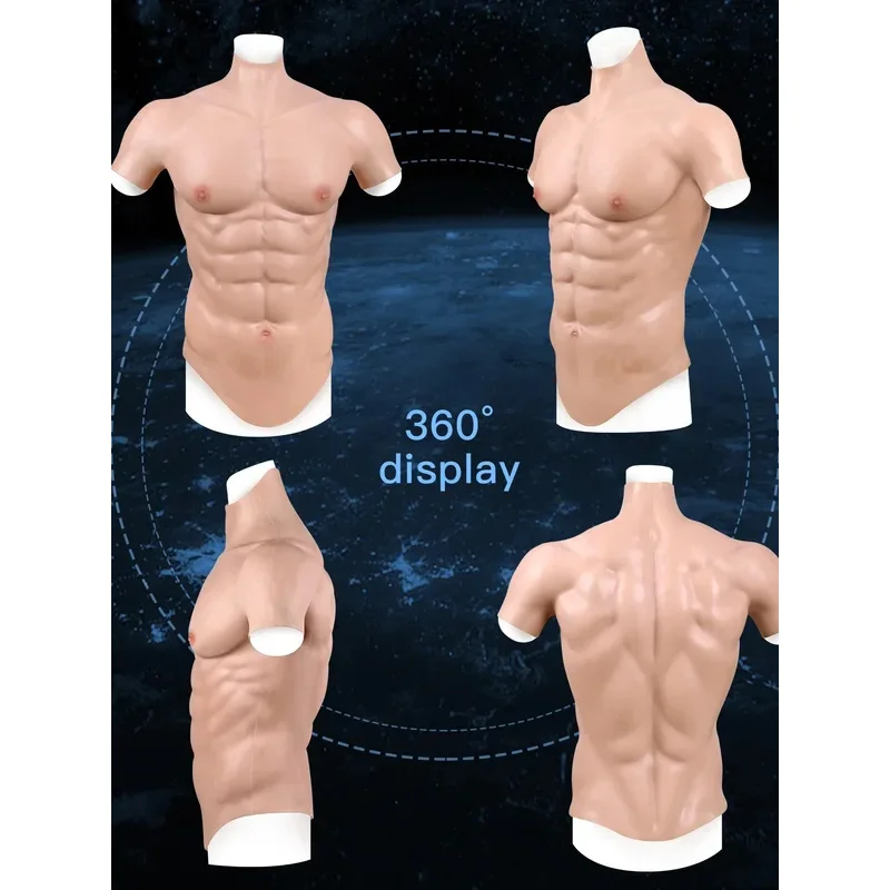 25COSNew اليدوية سيليكون العضلات الذكور الصدر سترة عضلات البطن عضلات واقعية ل تأثيري المتحولين جنسيا #4