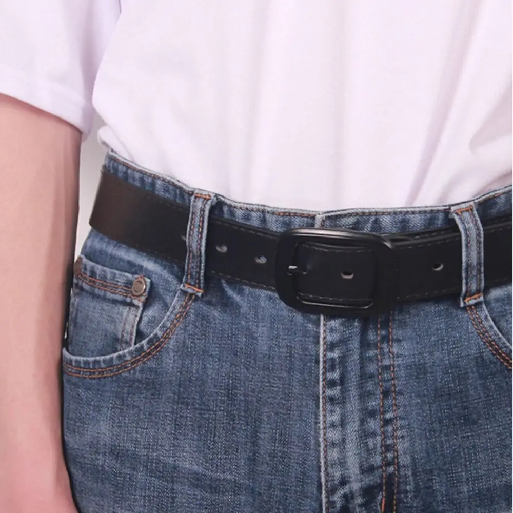 حزام جلد عتيق متعدد الاستخدامات للرجال ، حزام خصر بإبزيم دبوس ، علامة تجارية فاخرة ، أعمال وترفيه