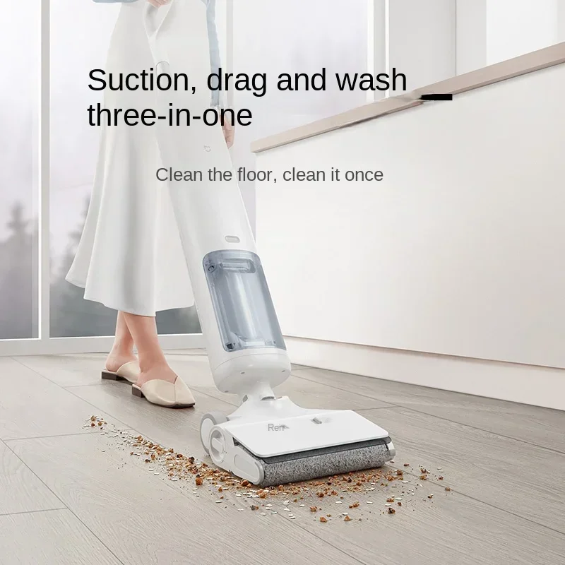 XIAOMI MIJIA Track Wireless Floor Washing Machine 180° Lying Flat Suction Mop Washing Machine Home Appliance Cleaner