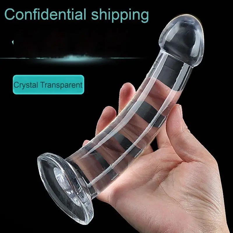 Transparent tape suction cup anal plug male and female anal expansion masturbator imitates real and fake dildo adult sex toys