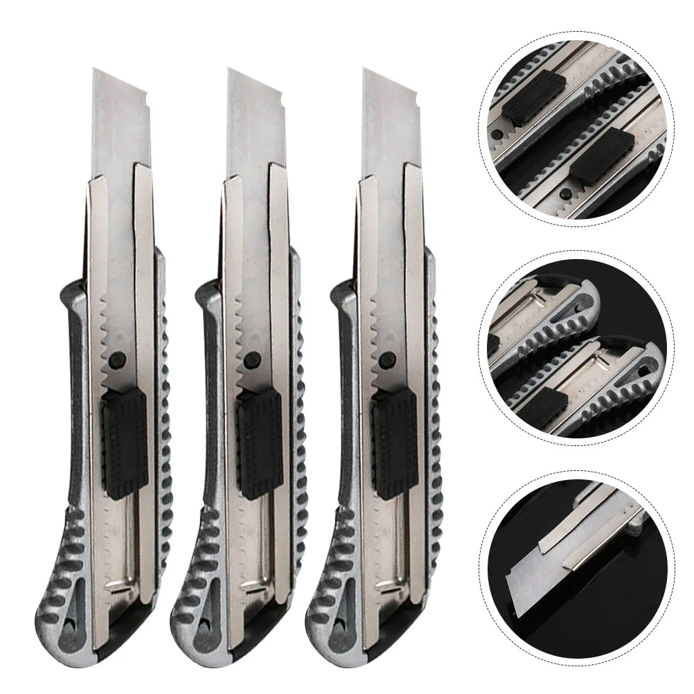 3 Pcs Wallpaper Utility Knife Cutting Accessory Multipurpose Home Tools Silver Supplies