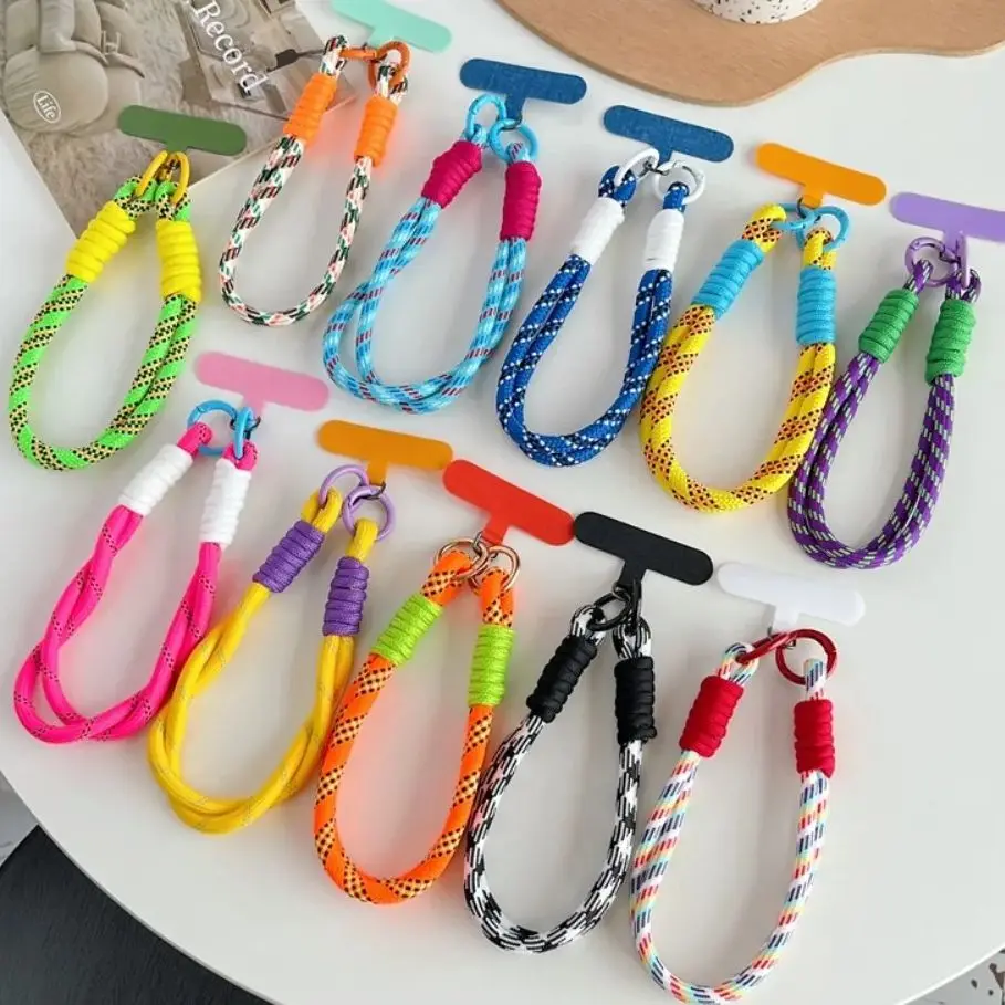 Candy Colors Mobile Phone Lanyard Hanging Decoration Can Be Carried Twist Rope Anti-loss Pendant Fashion Wrist Short Straps Band