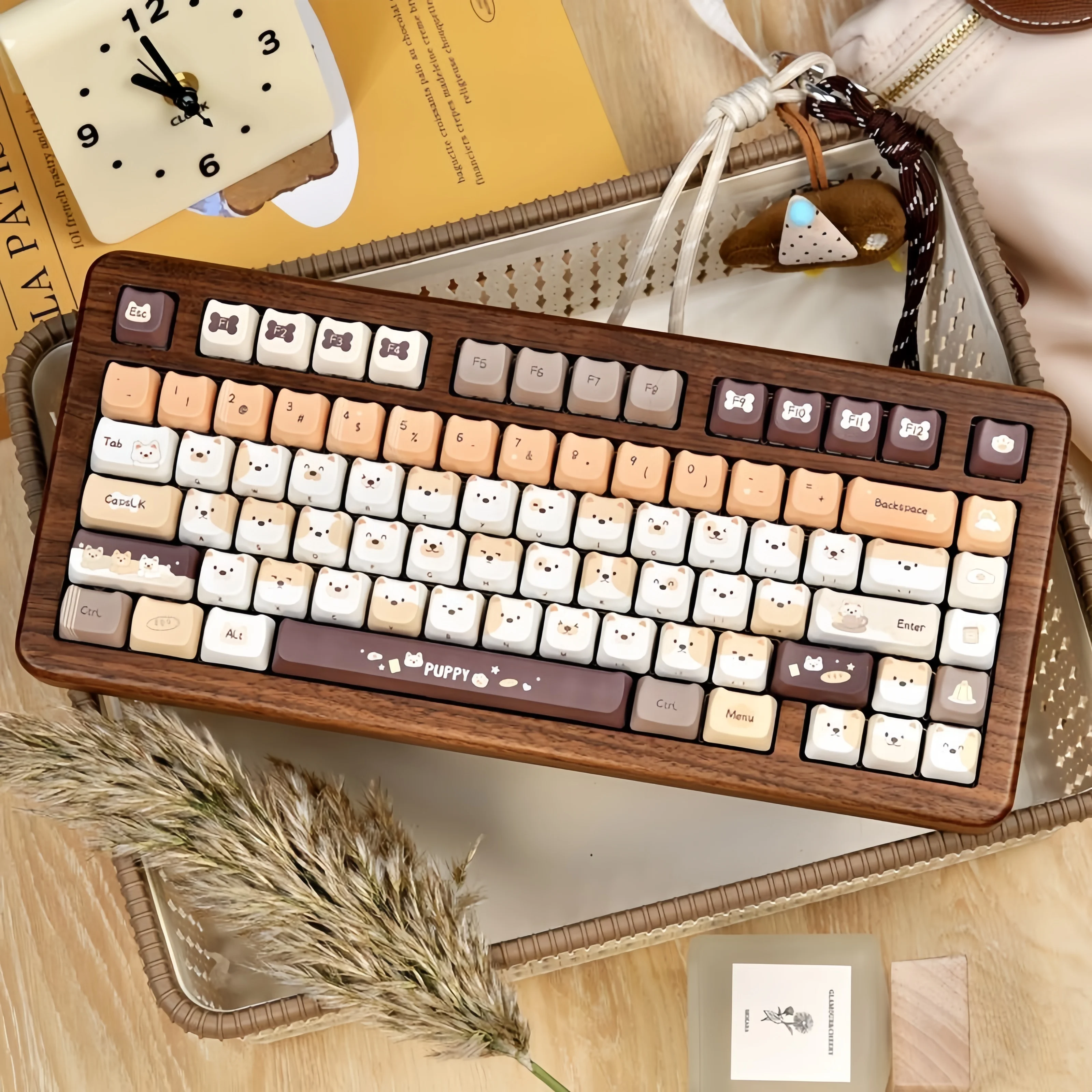 

130 Keys Set Five Side Dye Sublimation PBT Keycaps Cute Puppy MAO Profile Custom Keycap for MX Switch Mechanical Keyboard