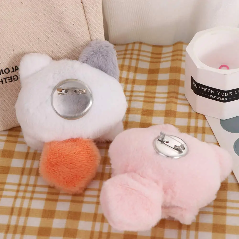 Plush Brooch Coffee Cat Plush Keychain Soft Fluffy Cute Cat Plush Doll Ins Cartoon Animal Plush Key Chain Friends Birthday Gifts
