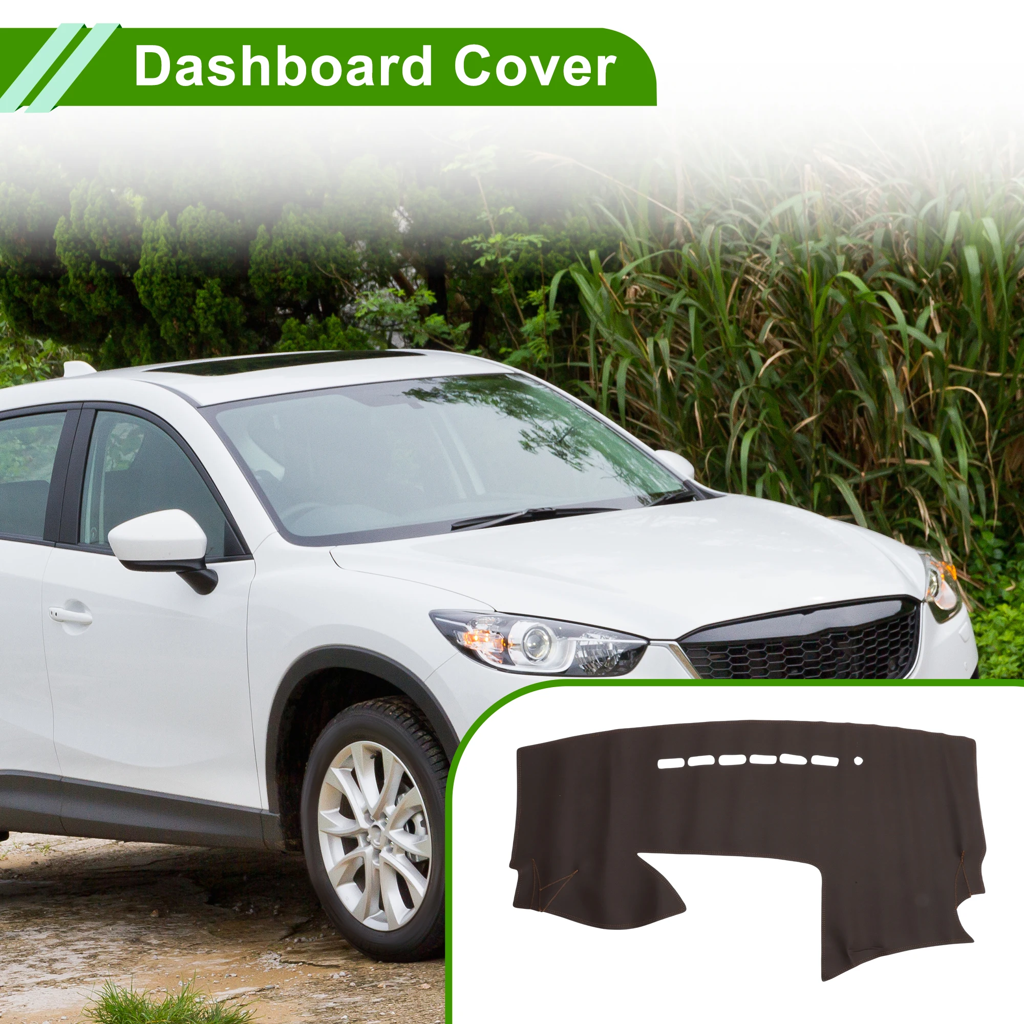 

UXCELL Dash Cover for Mazda 5 2011-2013 No Hud Dashboard Cover Faux Leather Brown 1 pcs