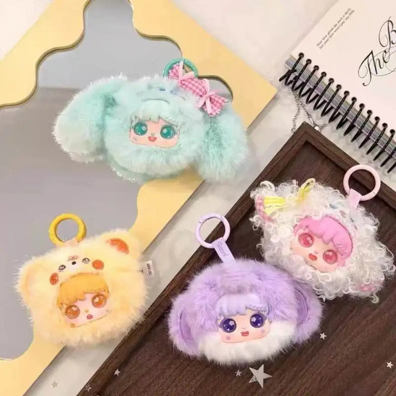 New Authentic Sanmi Bunny Plush Blind Box Cute Furry Makeup Mirror Desktop Ornament Mysterious Box  Interesting Toys view 4
