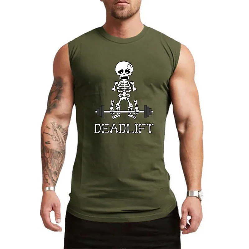 Camiseta ajustada transpirable para hombre, camiseta sin mangas para correr, Fitness, Verano