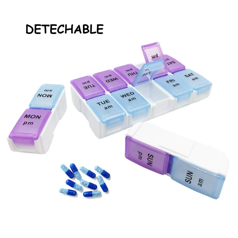 

Weekly Pill Organizer 14 grid Pill Organizer Pill box for wholesale