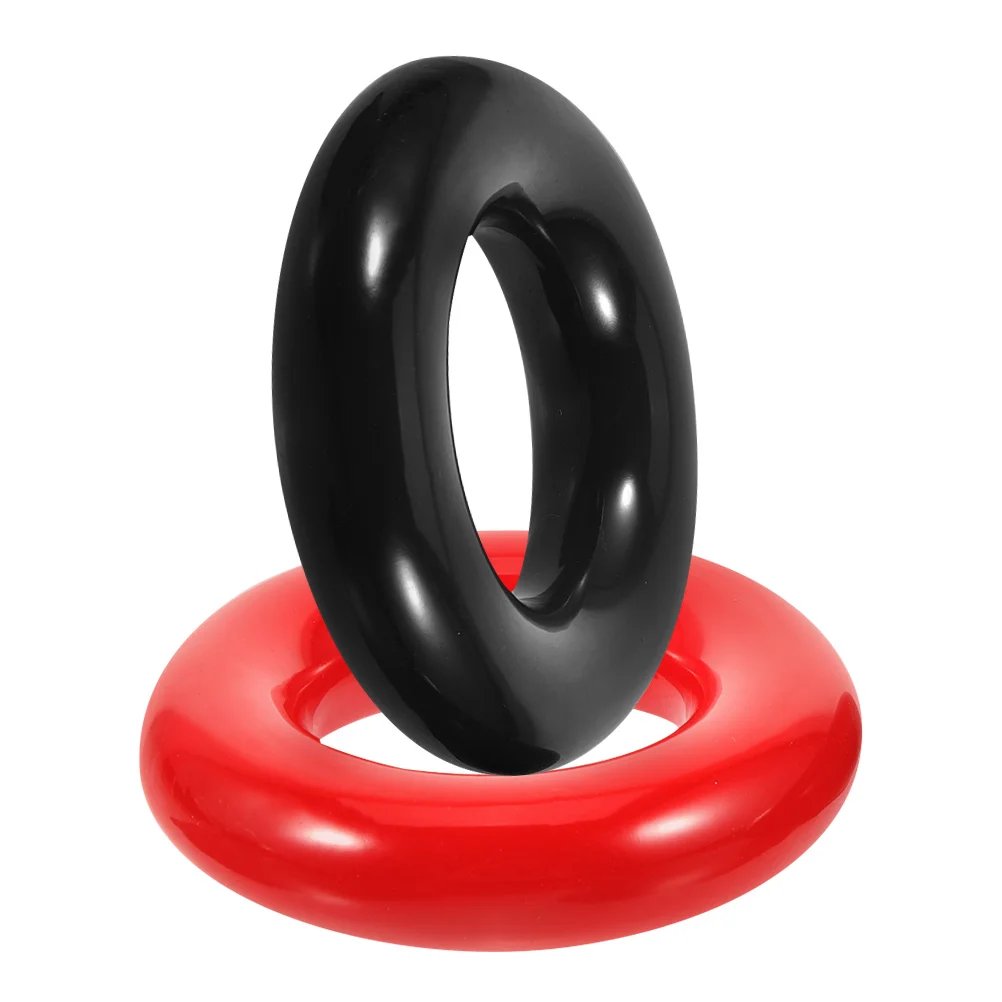 

2 Pcs Red Black Golf Swing Weight Rings Practice Tools Durable Iron Material Beginner Golfer Training Aid Round Weights