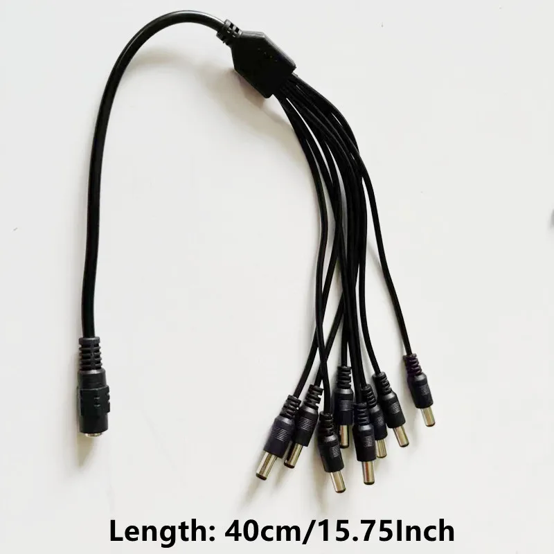 1/2/5 Pieces DC Power Splitter Cable 1 to 2/4/8 Ways 5V 12V 5.5*2.1mm Connector Cord For LED Strip Lights CCTV Camera