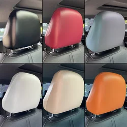 Universal Car Seat Headrest Cover Elastic PU Leather Waterproof Anti-Dirty Auto Interior Protector Front Rear Seat Two Size