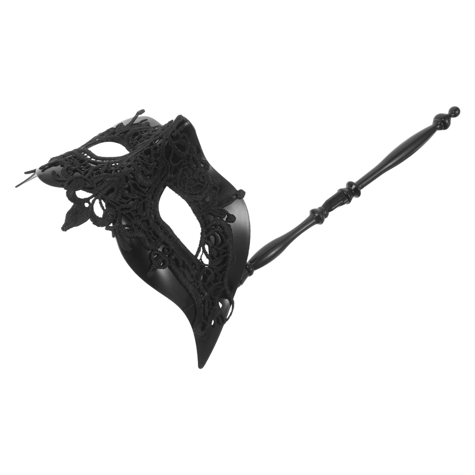 

Masquerade Masks Stick Elegant Black Lace Half Face Halloween Costume Ball Party Props Half Face Mask Masquerade Mask Women