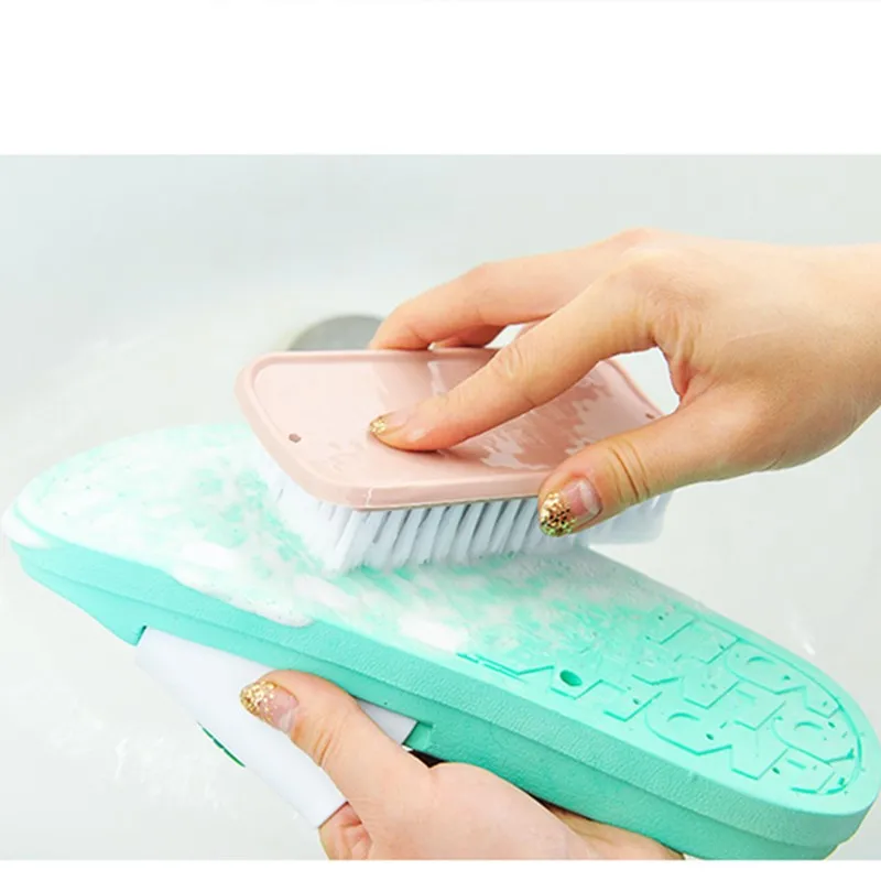 1pc Multi-functional Candy Color Cleaning Brush Shoes Brush Kitchen Cleaning Brushes Hands Brush Bathroom Household Tools