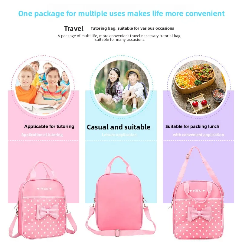 Crossbody Tutoring Bag, Portable Hand Shoulder Tote for Primary Students Storage Bag for Dance Training Classes