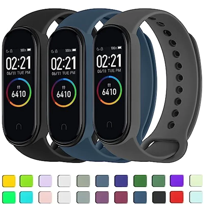 

Watchband for Xiaomi Mi Band 7 6 NFC bracelet silicone Sport watch wristband Miband 4 Belt pulsera correa mi band 3 4 5 7 strap