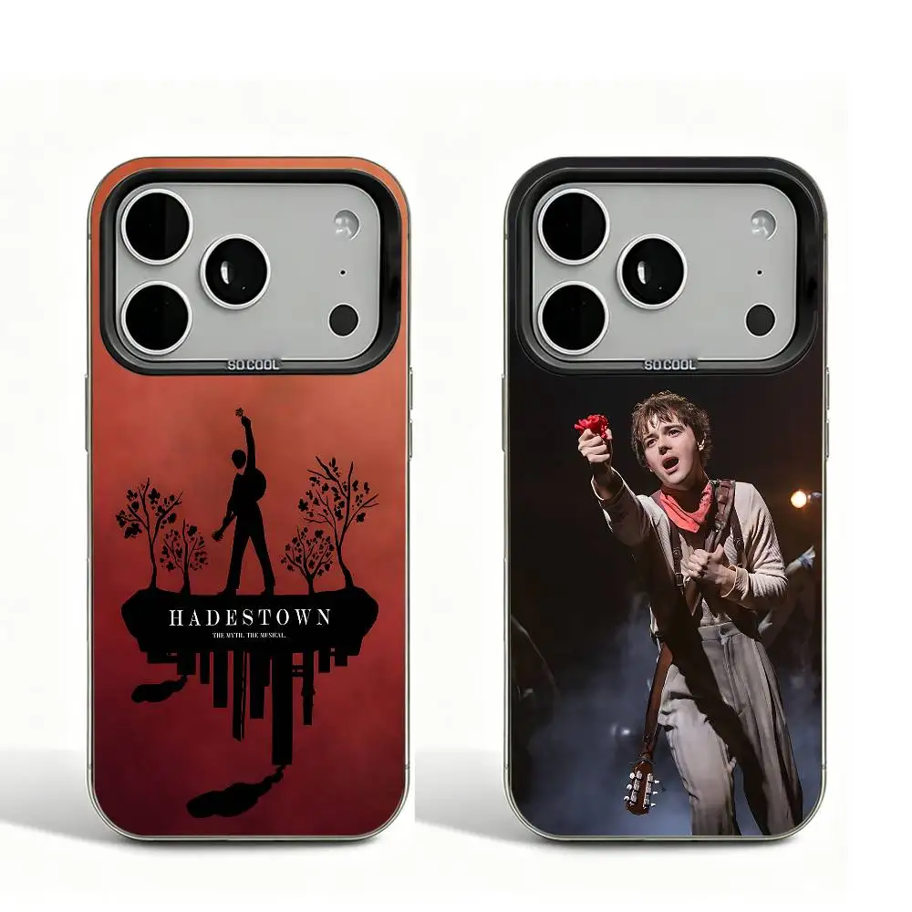 H-Hadestown Black Matte Large Camera Hole Case For iPhone 17 16 15 14 13 12 11 Pro Max Bumper Cover