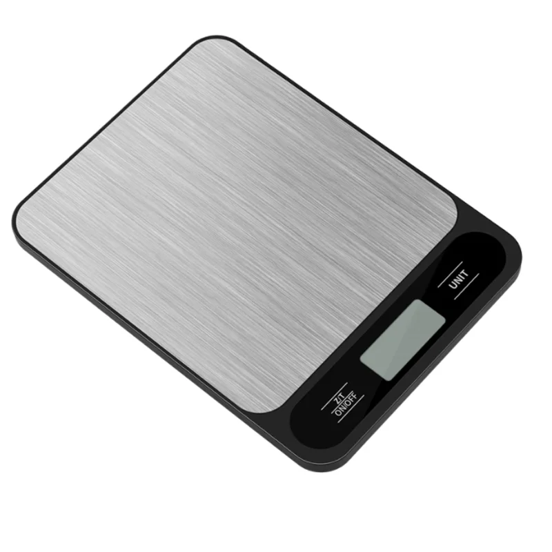 1pc Black Food Scale 10 Kilograms Digital Kitchen Scale Grams and Ounces 1g Precise Scale Easy to Clean Stainless Steel