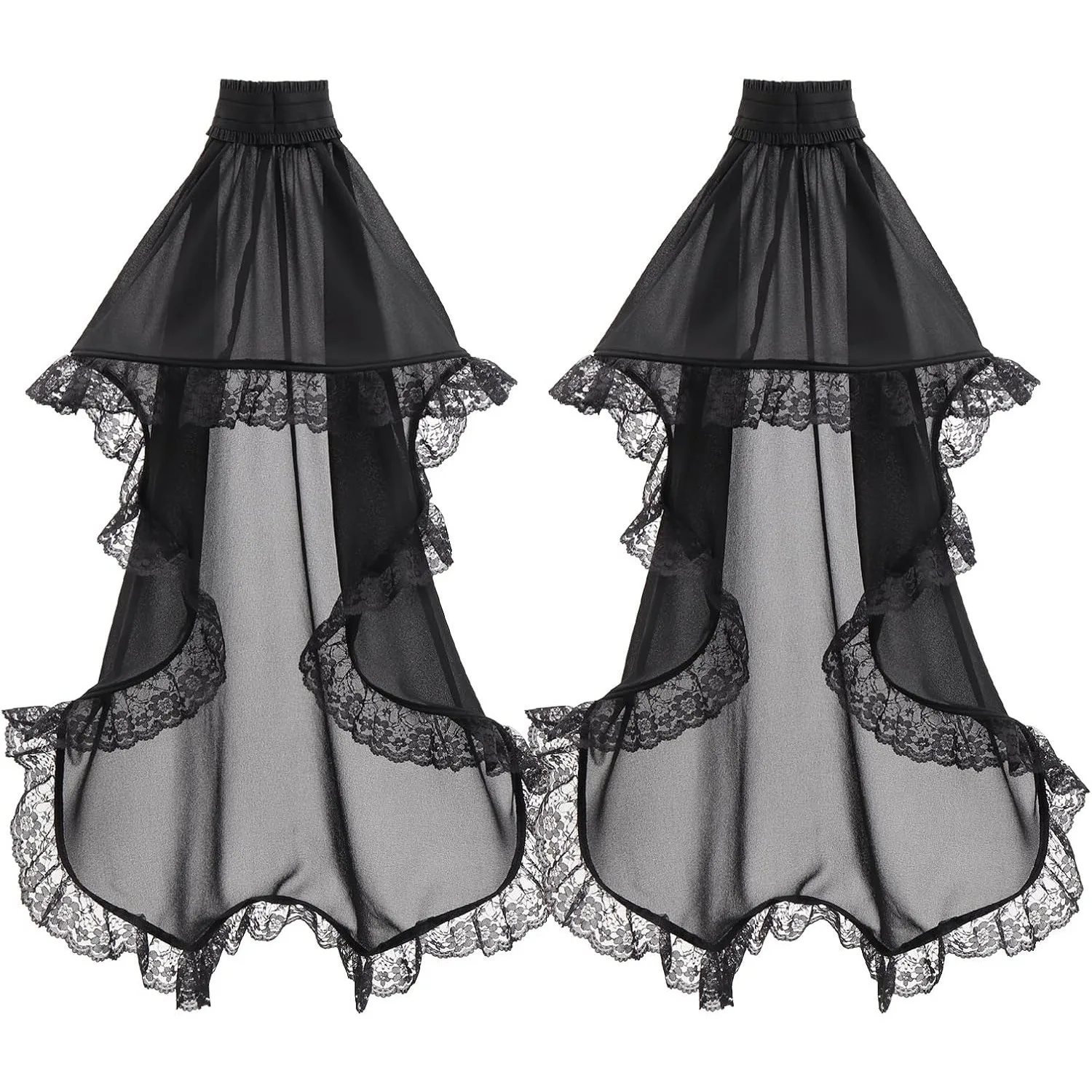 Black Gothic Chiffon Oversleeve for Women Long Sleeves Decoration for Arm Accessories
