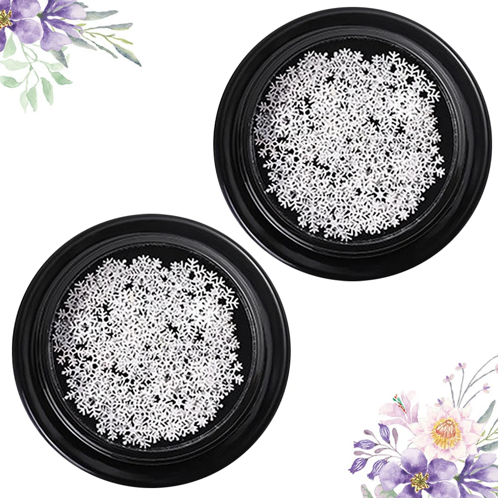 

2pcs White Snowflake Computer Foil Nail Stickers Christmas Tree Hexagon Slim Manicure Decals For Diy Nail Art Decoration Natural