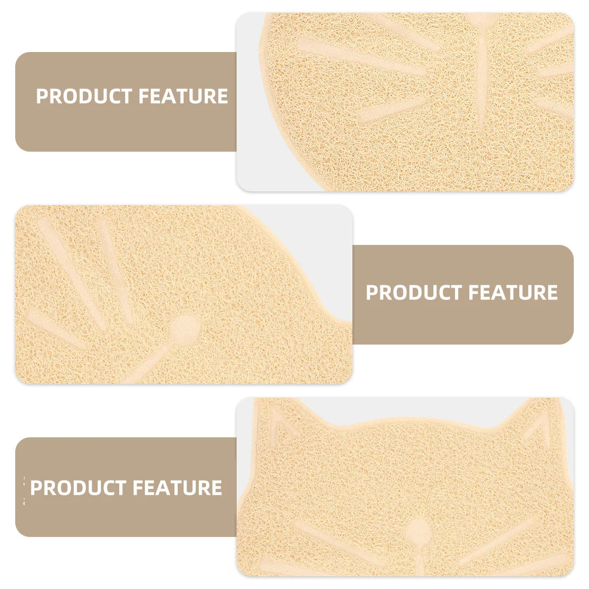 

1pc Litter Mat Waterproof Anti-Slip Cat Face Shaped Cushion For Claw Grinding Pet Sitting Carpet Cat Pad Household Pet Supplies