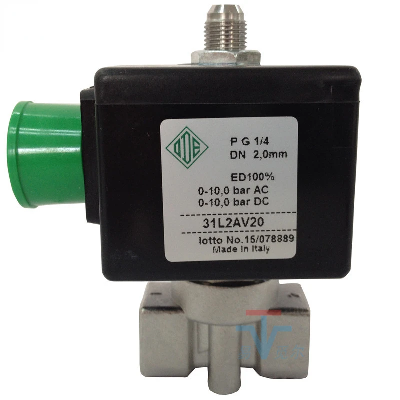 Stainless Steel Solenoid Valve 31L2AV20 Normally Closed Three-way Zero Pressure Starting Solenoid Valve DC12V