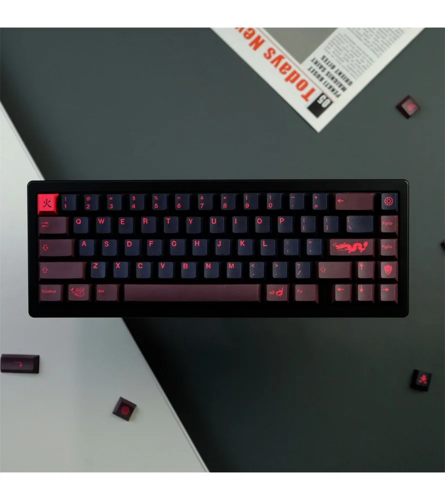 

Keycap Sublimation Mechanical Keyboard Suitable for Customized Red Dragon Keycap PBT Original Height