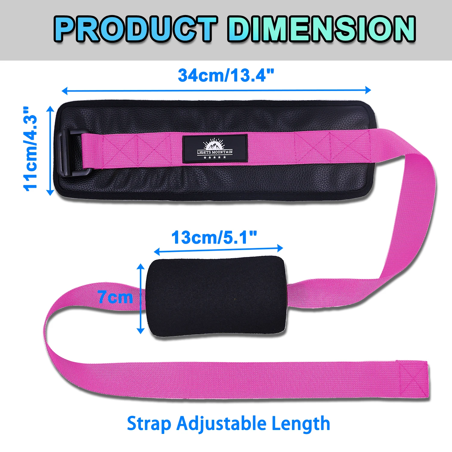 Adjustable Nordic Hamstring Curl Strap with Large Door Anchor and Neoprene Exercise Strap for Door and Bench Strength Building