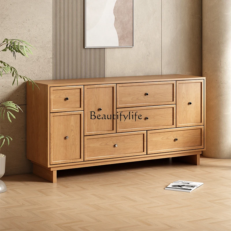 

88.American countryside retro solid wood living room entrance decoration dining cabinet storage drawer cabinet