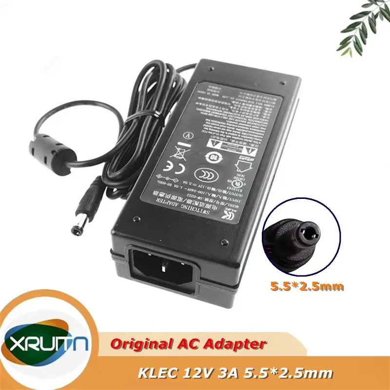 

Original SW-0222 KLEC 12V 3A AC DC Adapter Charger 36W Power Supply 5.5*2.5mm