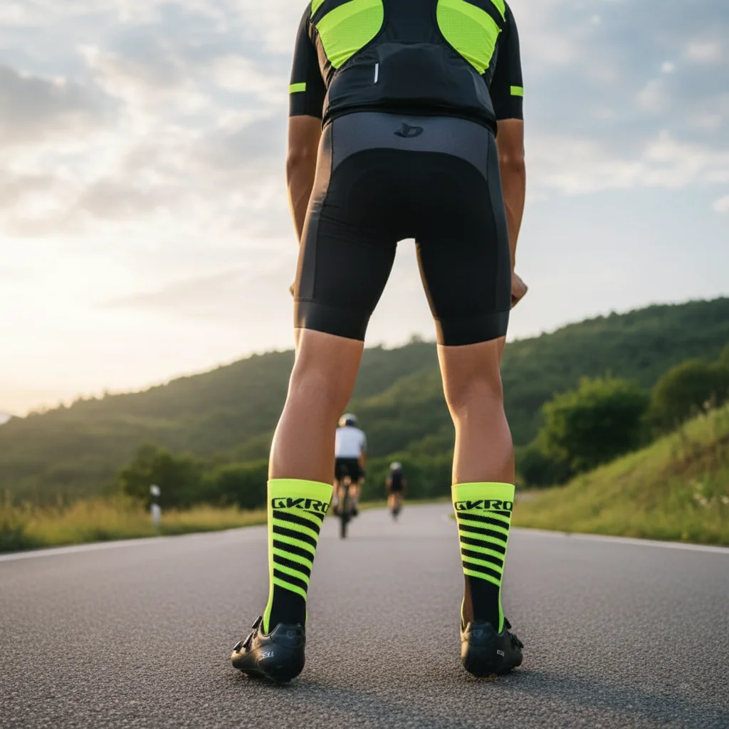 Gkrq Rad socken Männer Set Fahrrad Fußball Socken Männer Krankens ch wester Kompression Frauen Rennrad Professional Pack schwarz dunkel kniehoch – Detail 2