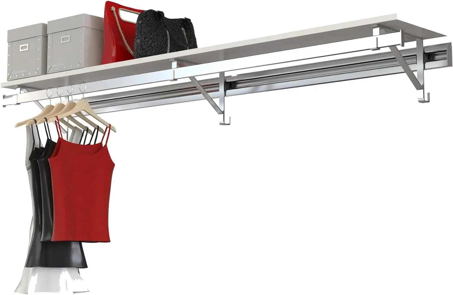 Arrangieren Sie ein Raum regal Single Hang Schrank System, 76 ", weiß