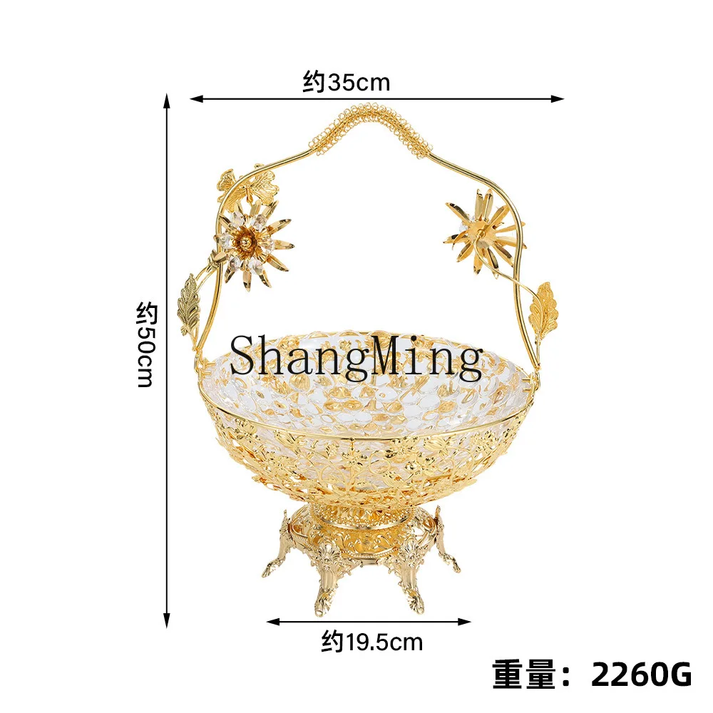 

PYH exquisite flower fruit plate light luxury household coffee table desktop glass fruit plate creative living room