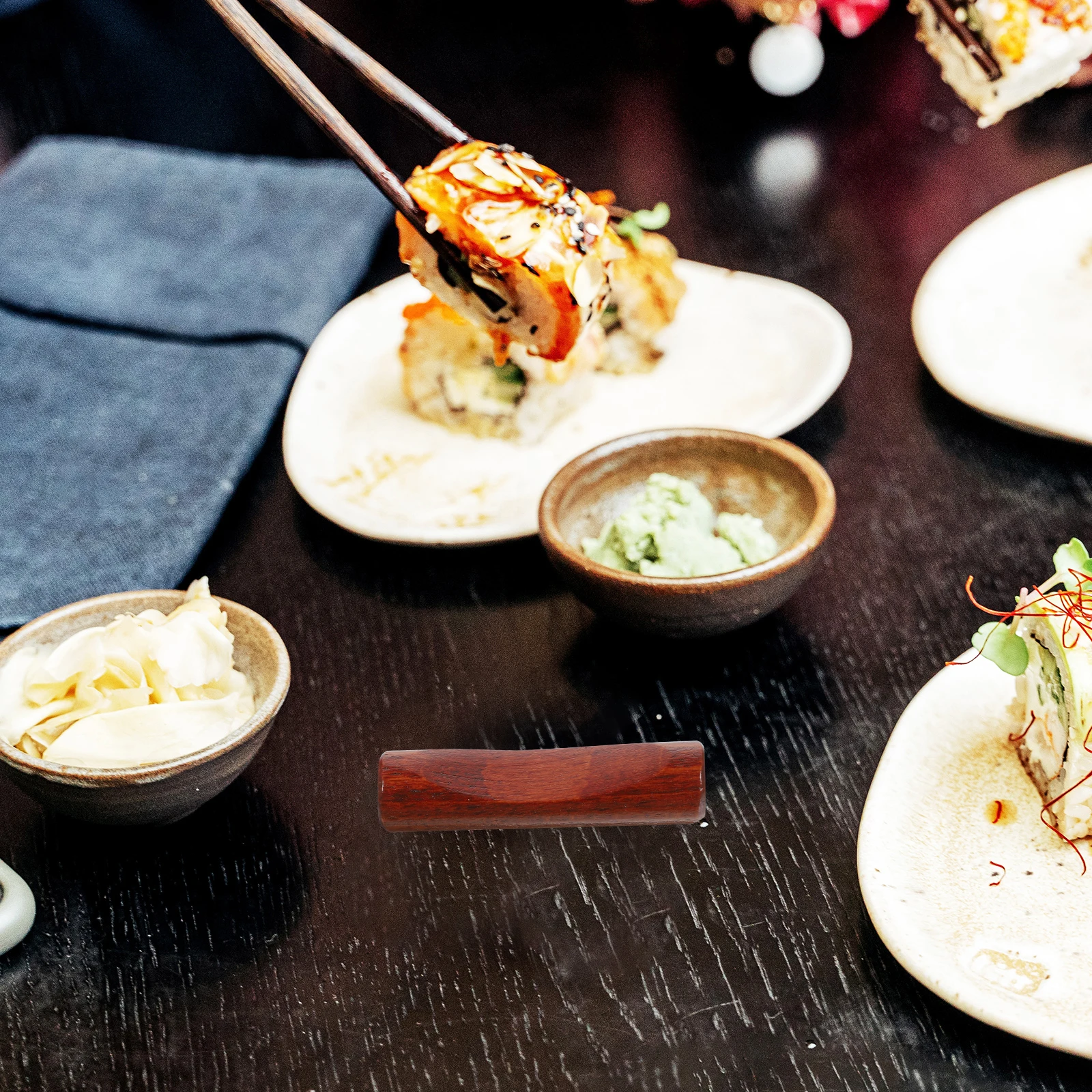 

4Pcs Natural Wooden Chopstick Rest Boat Style Holder Spoon Fork Stand Kitchen Dining Tableware Organizer Home Supplies